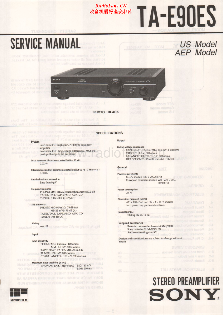 Sony-TAE90ES-pre-sm 维修电路原理图.pdf_第1页