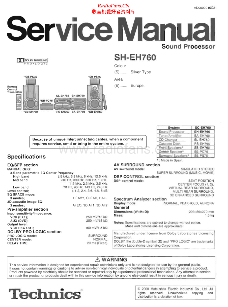 Technics-SHEH760-sp-sm 维修电路原理图.pdf_第1页