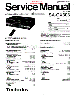 Technics-SAGX303-avr-sm 维修电路原理图.pdf