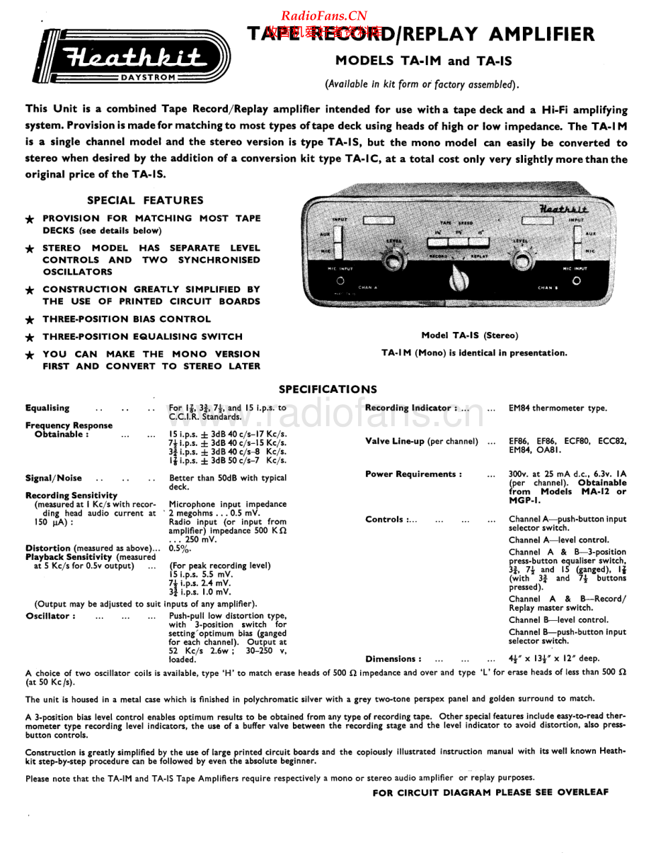 Heathkit-TA1S-tra-sm 维修电路原理图.pdf_第1页