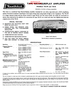 Heathkit-TA1S-tra-sm 维修电路原理图.pdf