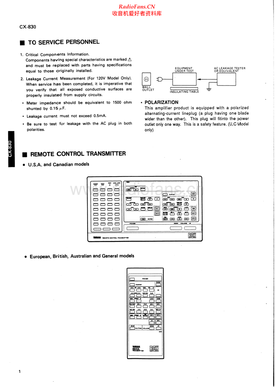 Yamaha-CX830-pre-sm 维修电路原理图.pdf_第2页