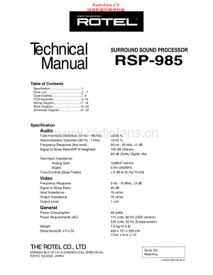 Rotel-RSP985-ssp-sm 维修电路原理图.pdf