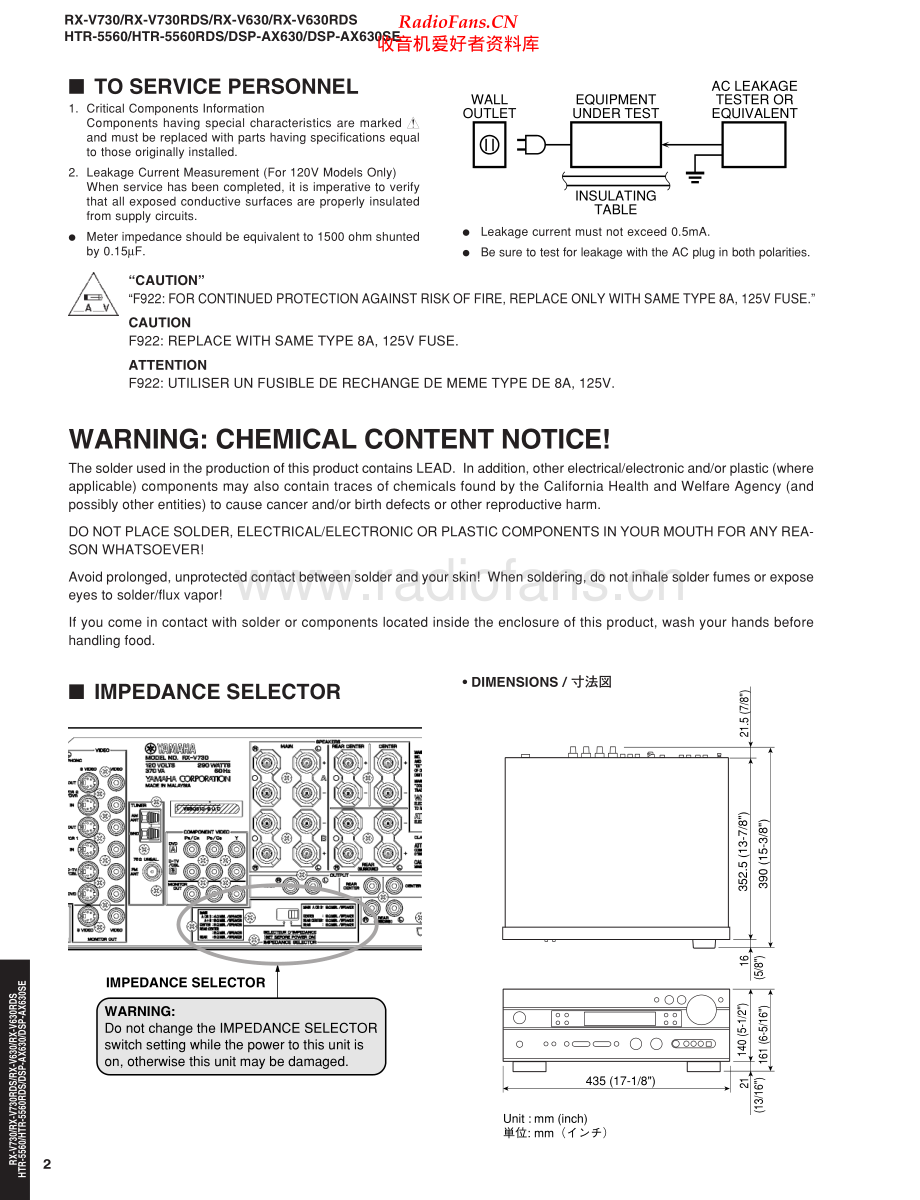 Yamaha-RXV730-avr-sm 维修电路原理图.pdf_第2页