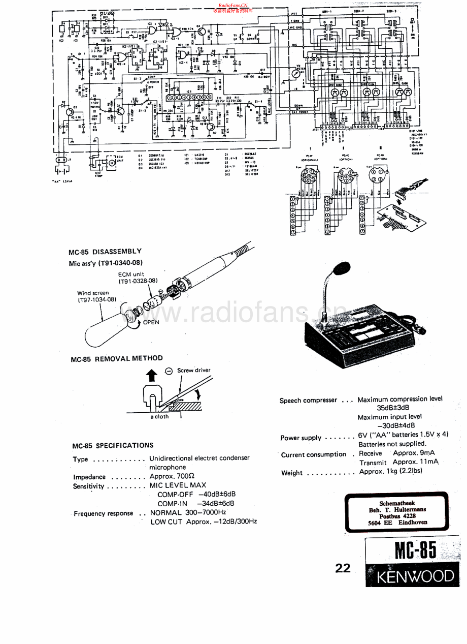 Kenwood-MC85-mic-sch 维修电路原理图.pdf_第1页