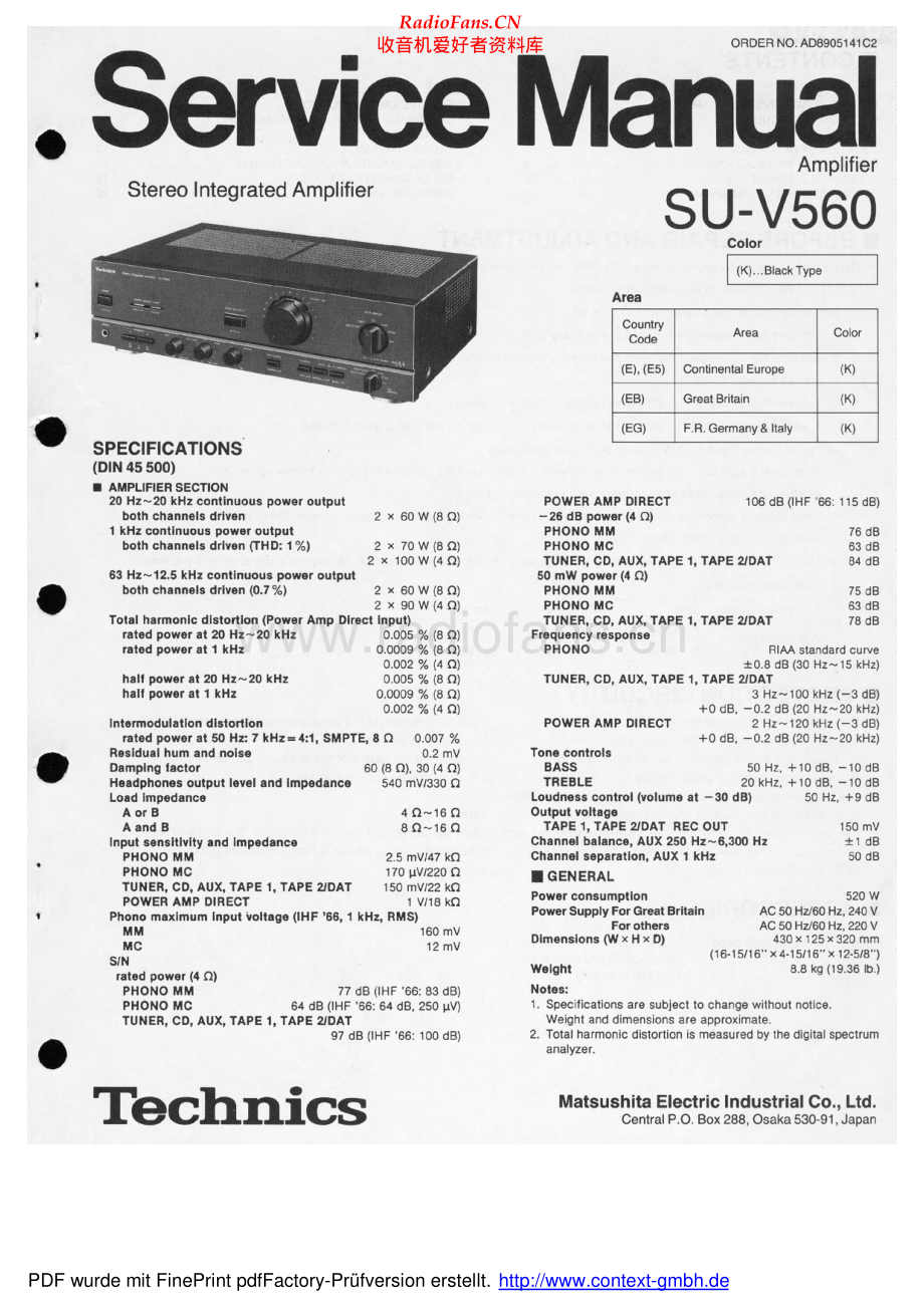 Technics-SUV560-int-sm(1) 维修电路原理图.pdf_第1页