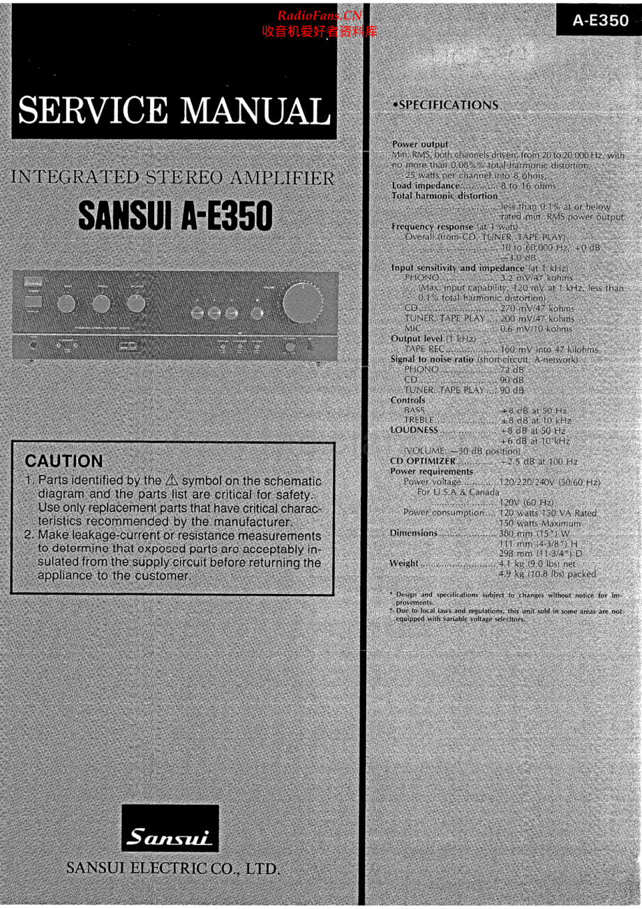 Sansui-AE350-int-sm 维修电路原理图.pdf_第1页