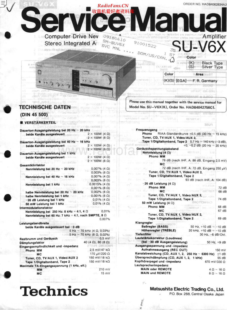 Technics-SUV6X-int-sch(1) 维修电路原理图.pdf_第1页