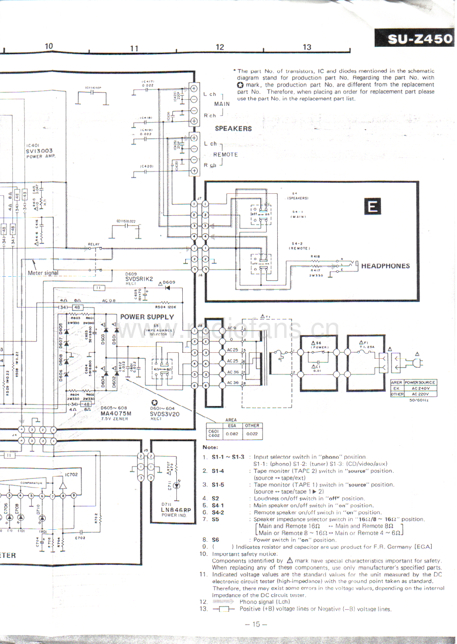 Technics-SUZ450-int-sch 维修电路原理图.pdf_第3页