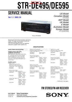 Sony-STRDE495-int-sm 维修电路原理图.pdf