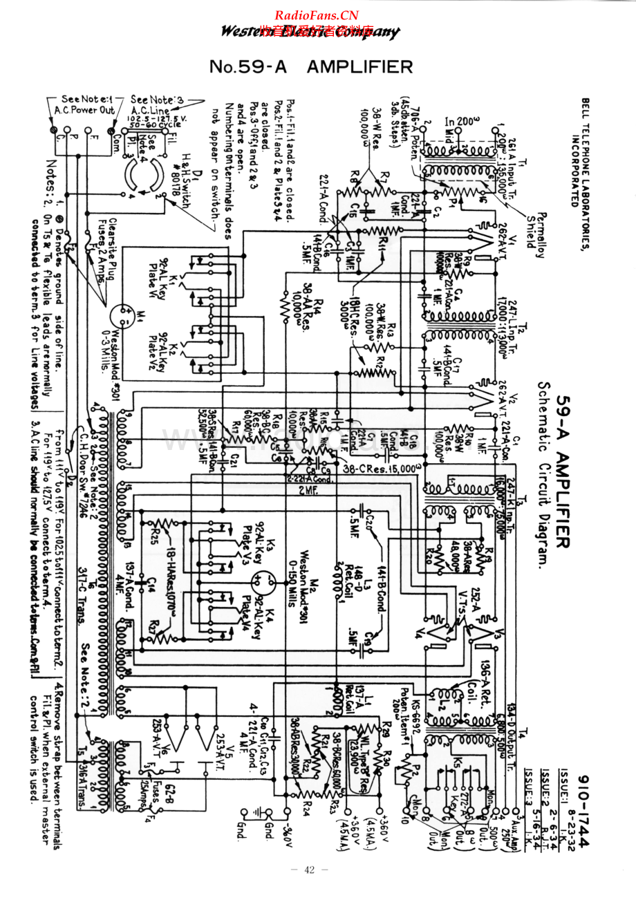 WesternElectric-59A-amp-sch 维修电路原理图.pdf_第1页