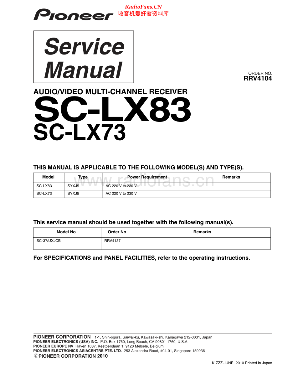 Pioneer-SCLX73-avr-sup1 维修电路原理图.pdf_第1页