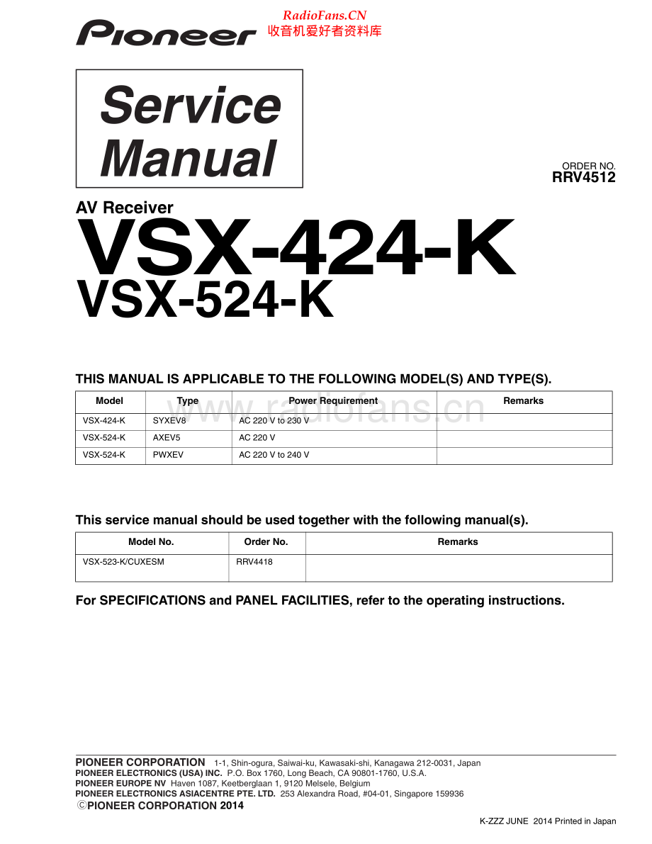 Pioneer-VSX424K-avr-sm 维修电路原理图.pdf_第1页