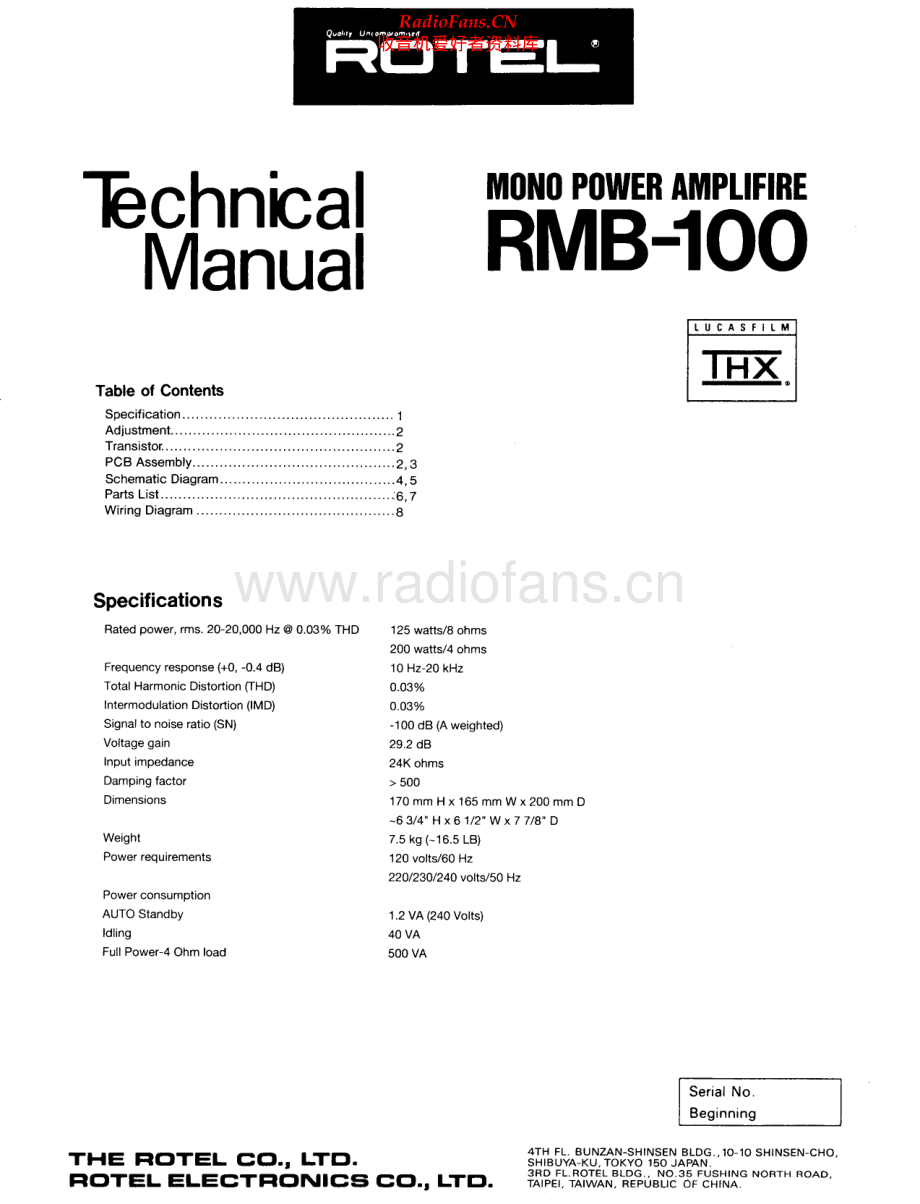 Rotel-RMB100-pwr-sm 维修电路原理图.pdf_第1页