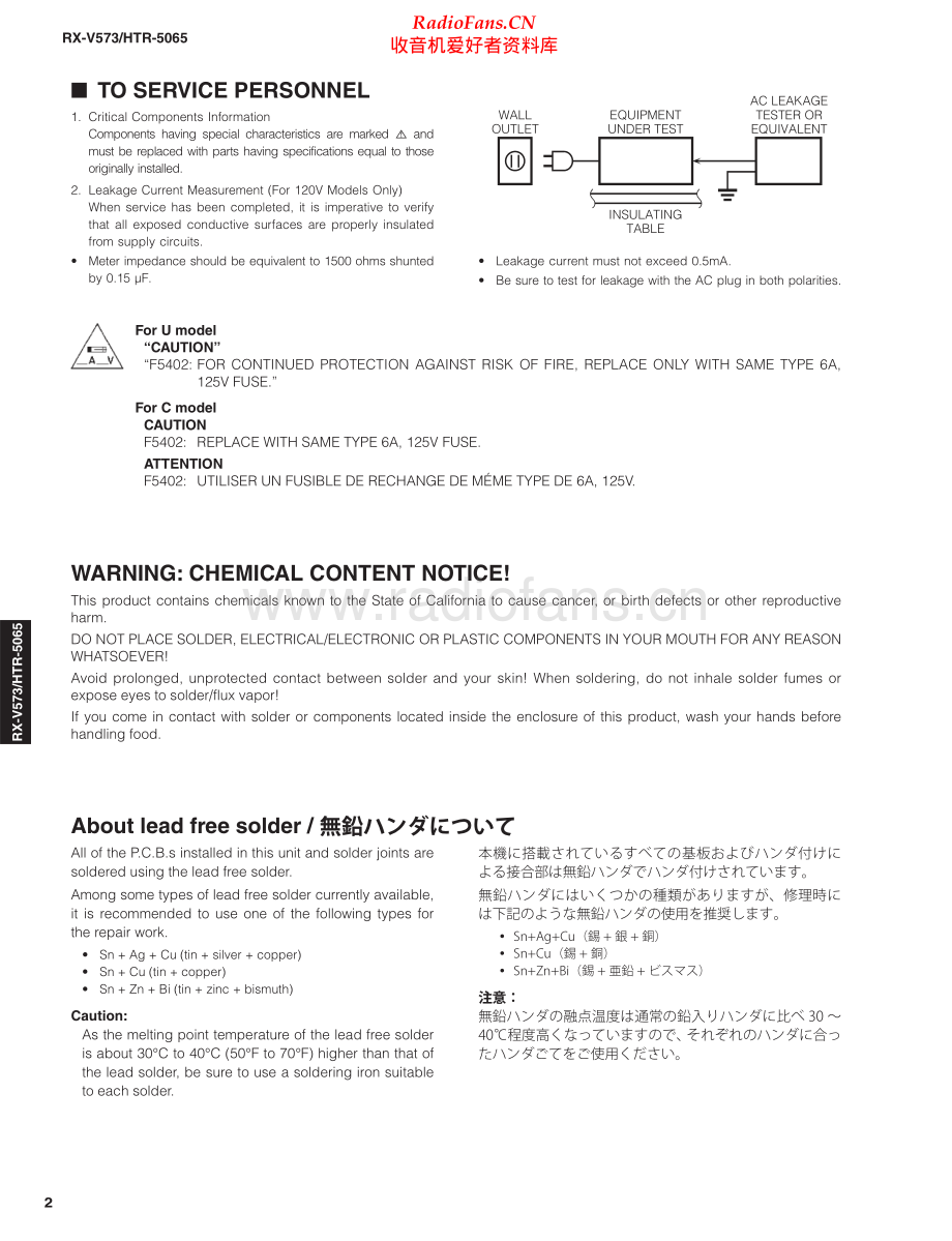 Yamaha-RXV573-avr-sm 维修电路原理图.pdf_第2页