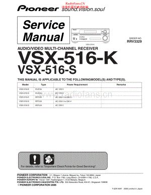Pioneer-VSX516S-avr-sm 维修电路原理图.pdf