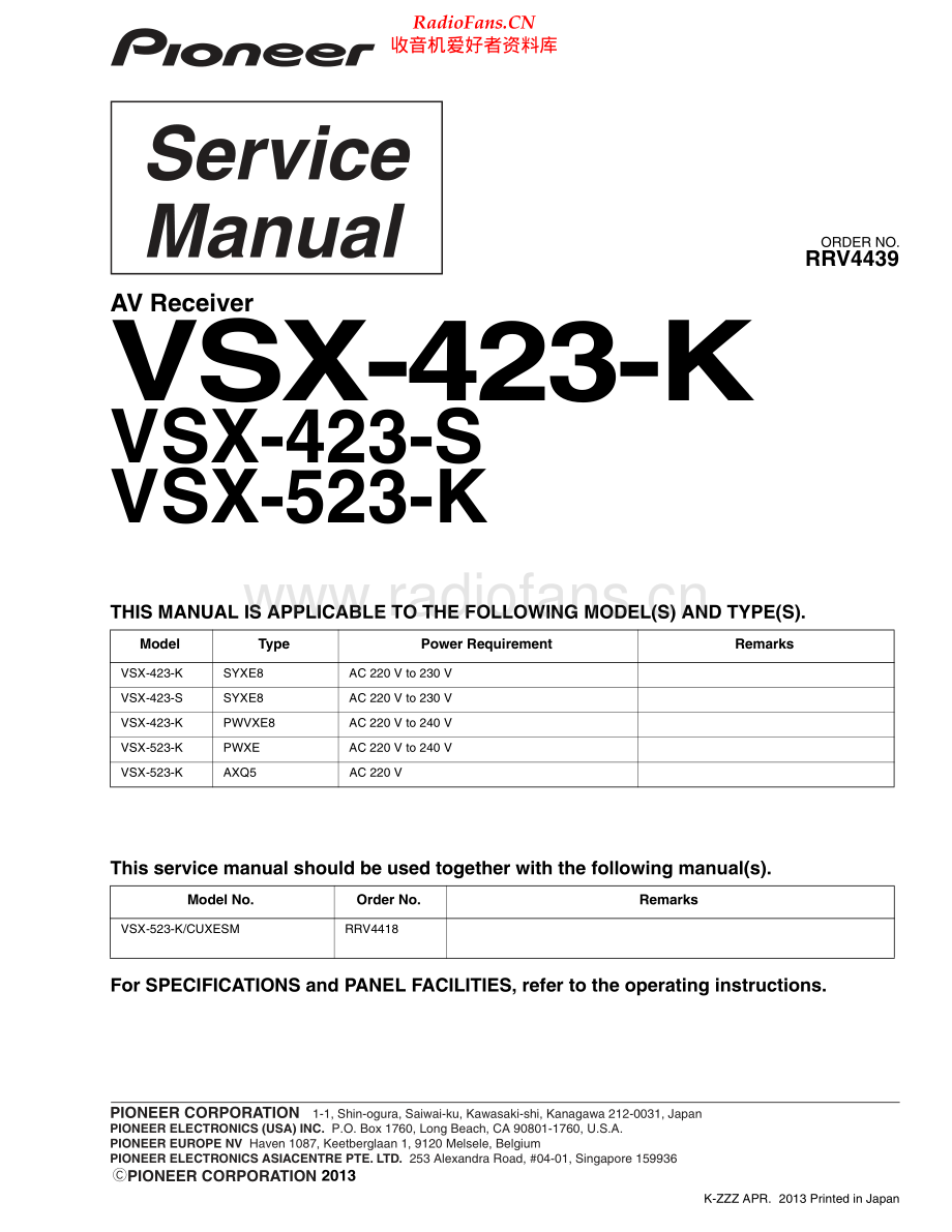 Pioneer-VSX423S-avr-sm 维修电路原理图.pdf_第1页