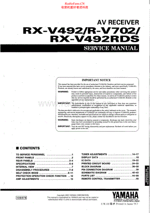 Yamaha-RXV492RDS-avr-sm(1) 维修电路原理图.pdf