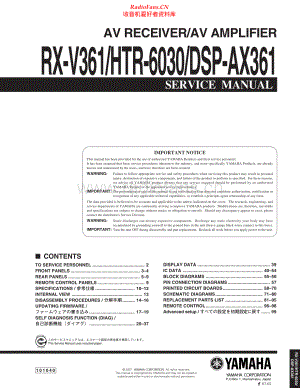 Yamaha-DSPAX361-avr-sm 维修电路原理图.pdf
