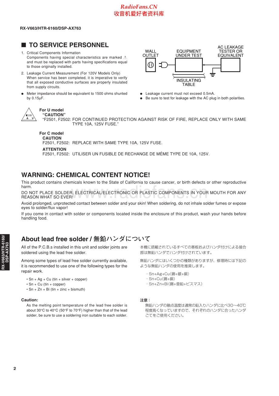 Yamaha-DSPAX763-avr-sm 维修电路原理图.pdf_第2页