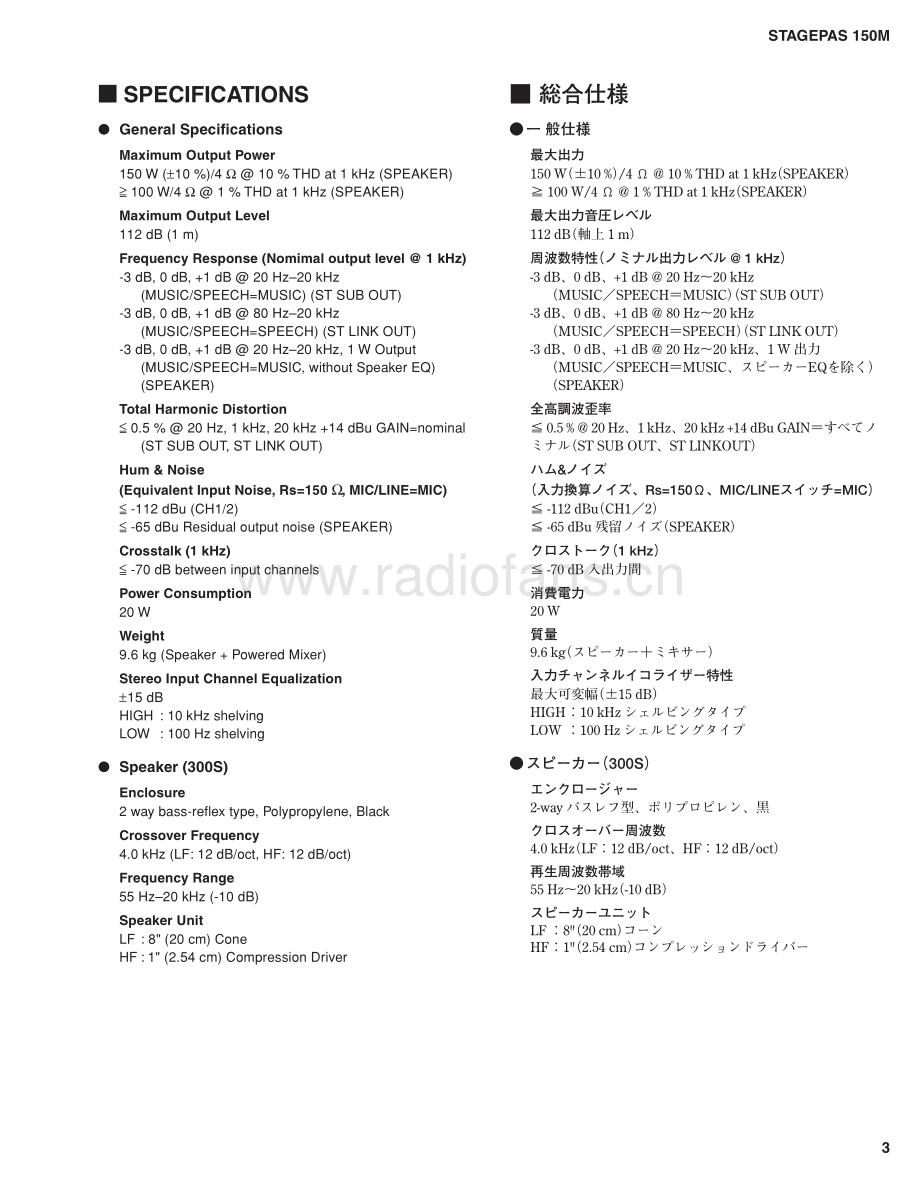 Yamaha-Stagepas150M-pa-sm(1) 维修电路原理图.pdf_第3页