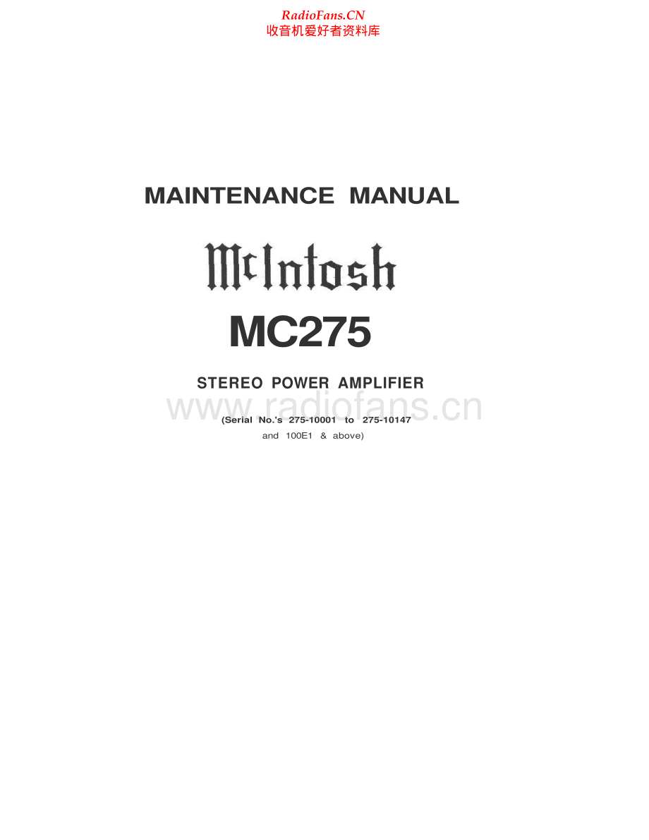 McIntosh-MC275-pwr-sm 维修电路原理图.pdf_第1页