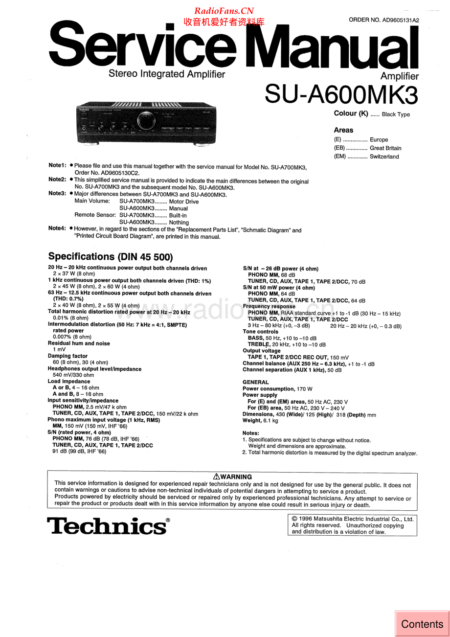 Technics-SUA600MK3-int-sch(1) 维修电路原理图.pdf_第1页