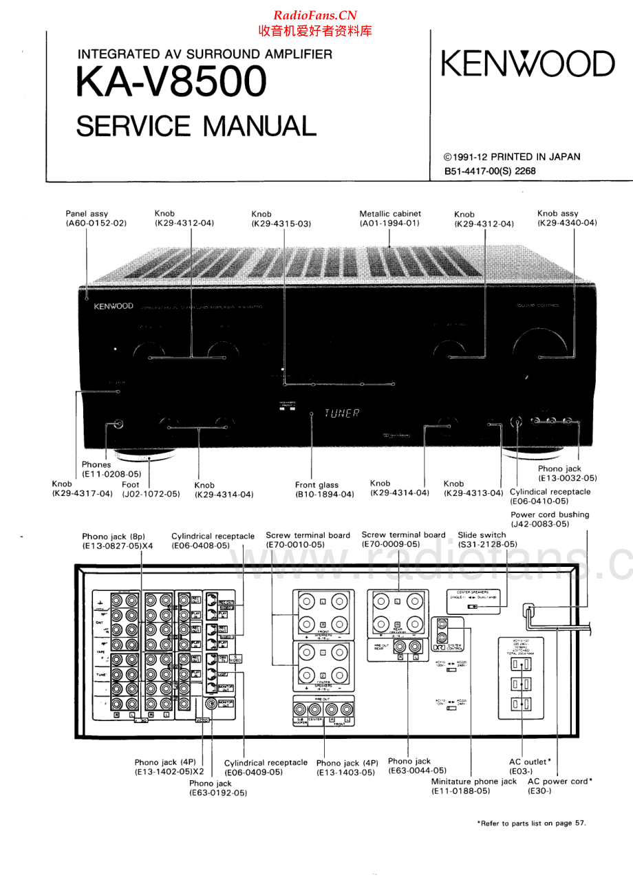 Kenwood-KAV8500-avr-sm 维修电路原理图.pdf_第1页