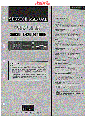 Sansui-A1100R-int-sm 维修电路原理图.pdf