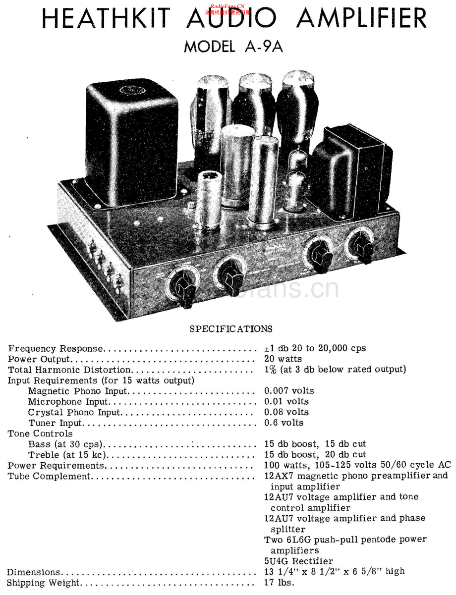 Heathkit-A9A-int-sch 维修电路原理图.pdf_第1页