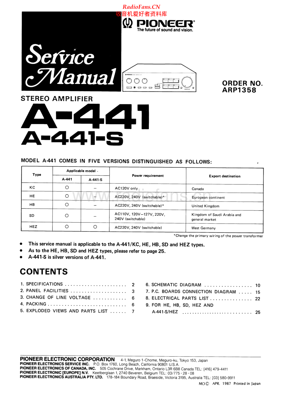 Pioneer-A441-int-sm 维修电路原理图.pdf_第1页