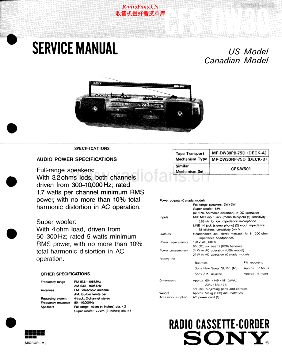 Sony-CFSDW30-pr-sm 维修电路原理图.pdf_第1页