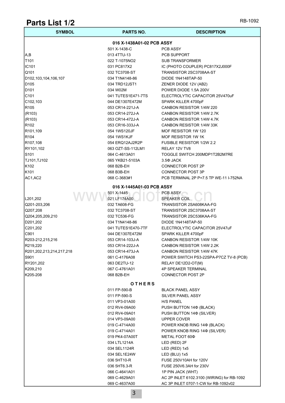 Rotel-RB1092_v02-pwr-sm 维修电路原理图.pdf_第3页