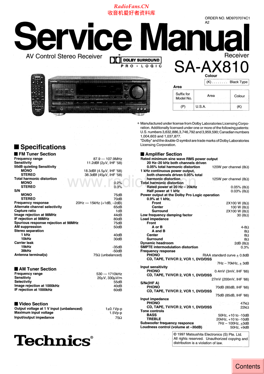 Technics-SAAX810-avr-sm 维修电路原理图.pdf_第1页