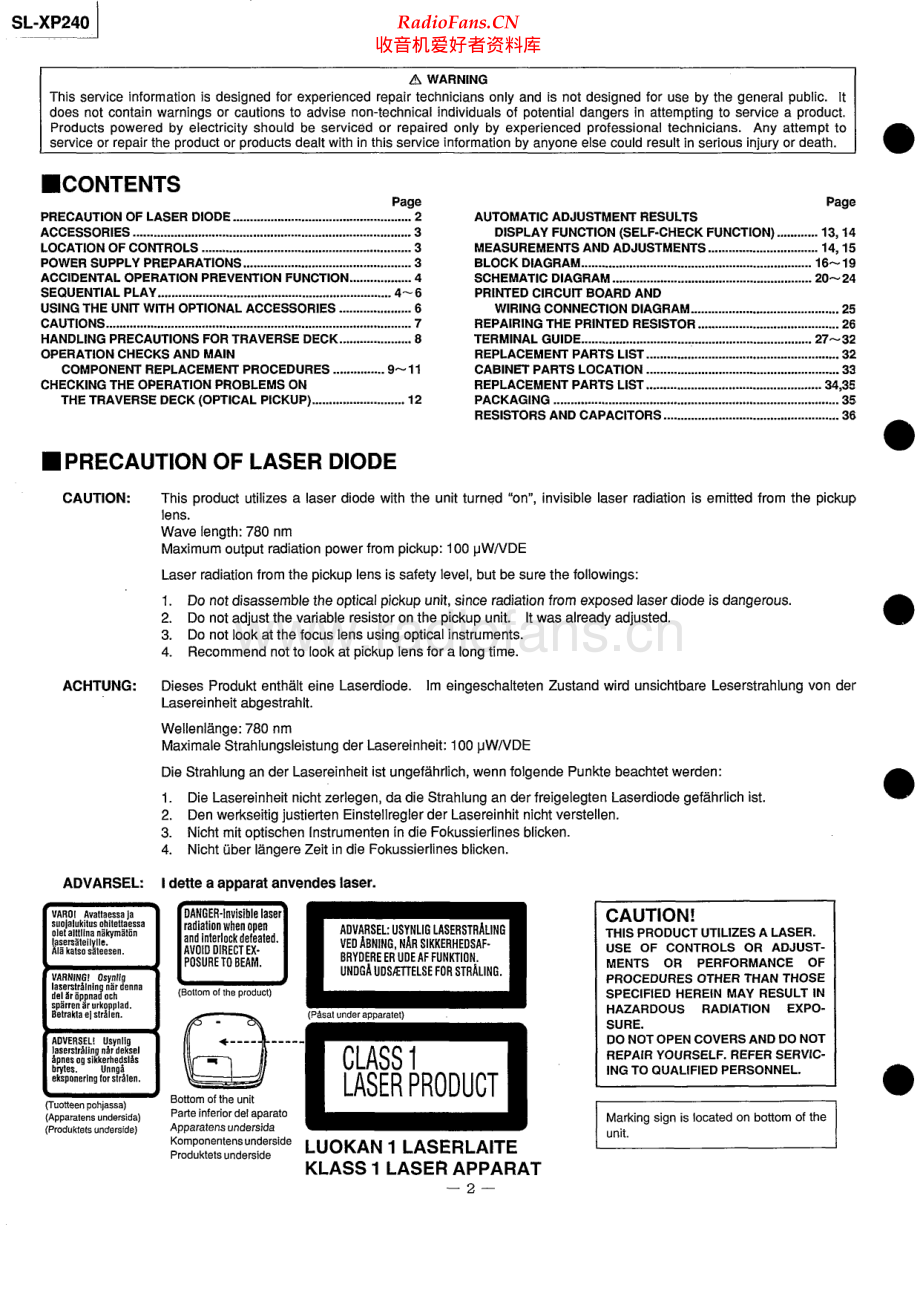 Technics-SLXP240-dm-sm(1) 维修电路原理图.pdf_第2页