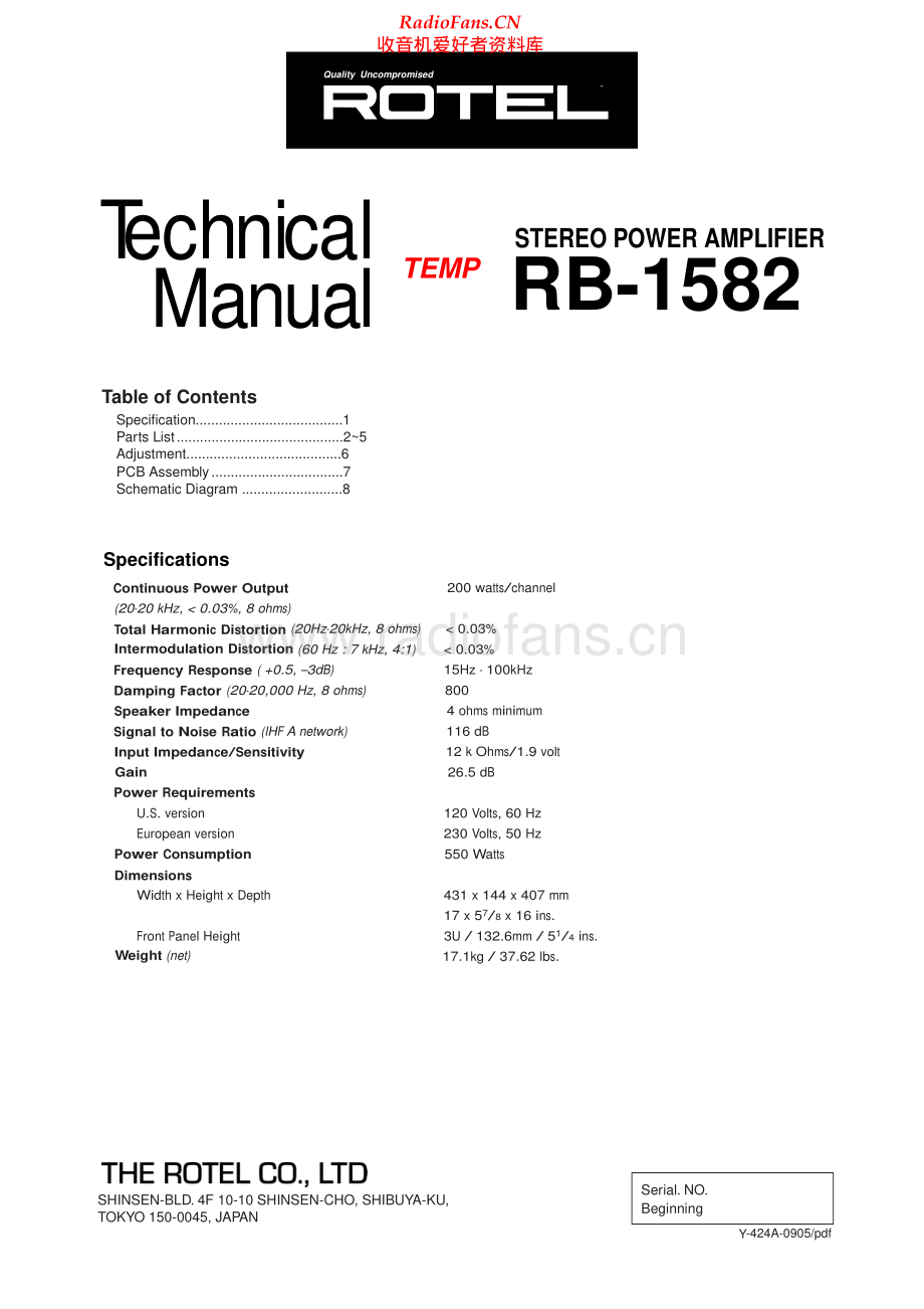 Rotel-RB1582-pwr-smp 维修电路原理图.pdf_第1页