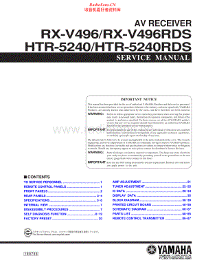 Yamaha-HTR5240-avr-sm 维修电路原理图.pdf