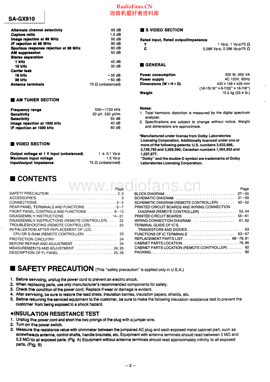 Technics-SAGX910-avr-sm 维修电路原理图.pdf_第2页