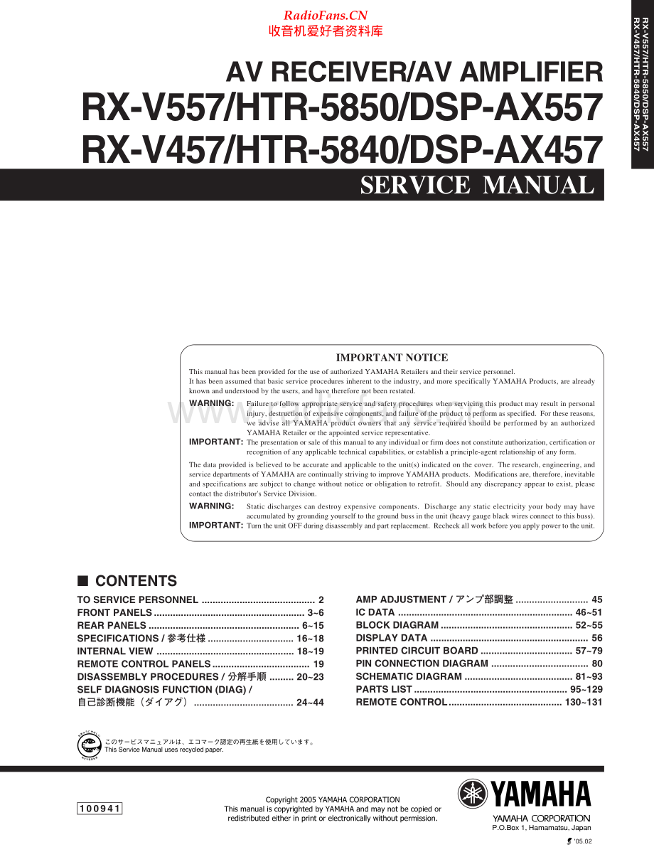 Yamaha-HTR5840-avr-sm 维修电路原理图.pdf_第1页