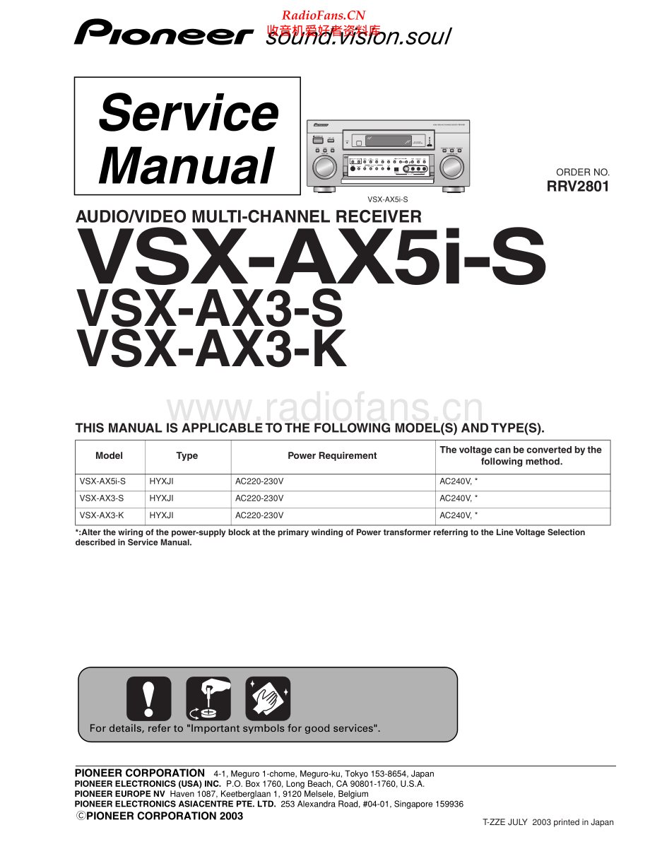 Pioneer-VSXAX3-avr-sm 维修电路原理图.pdf_第1页