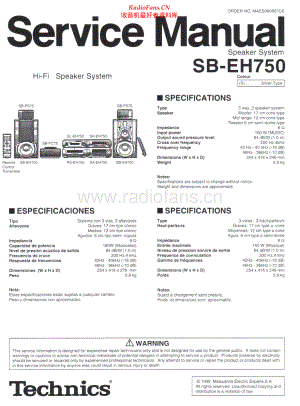 Technics-SBEH750-spk-sm 维修电路原理图.pdf