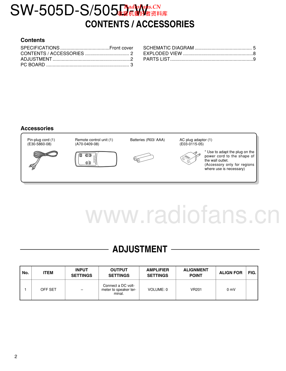 Kenwood-SW505D-spk-sm 维修电路原理图.pdf_第2页