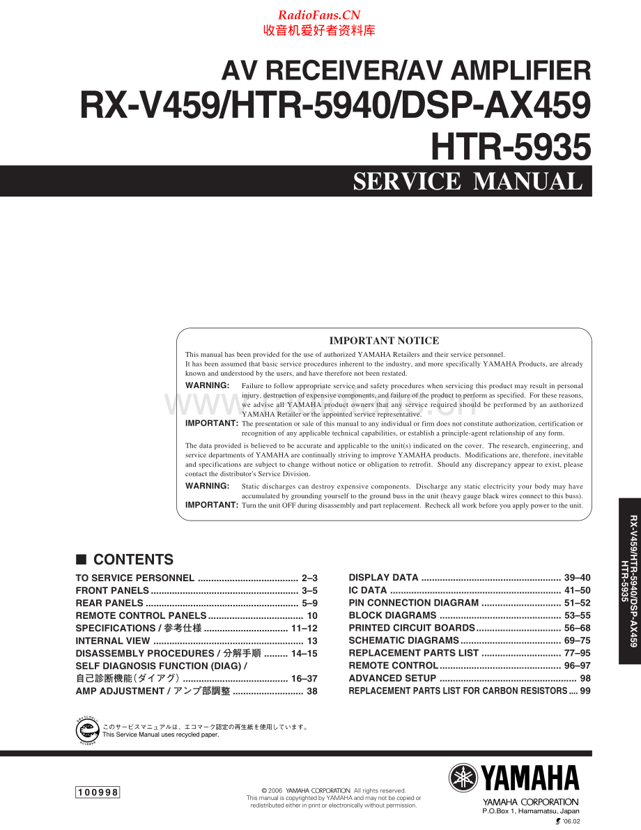 Yamaha-HTR5940-avr-sm 维修电路原理图.pdf_第1页