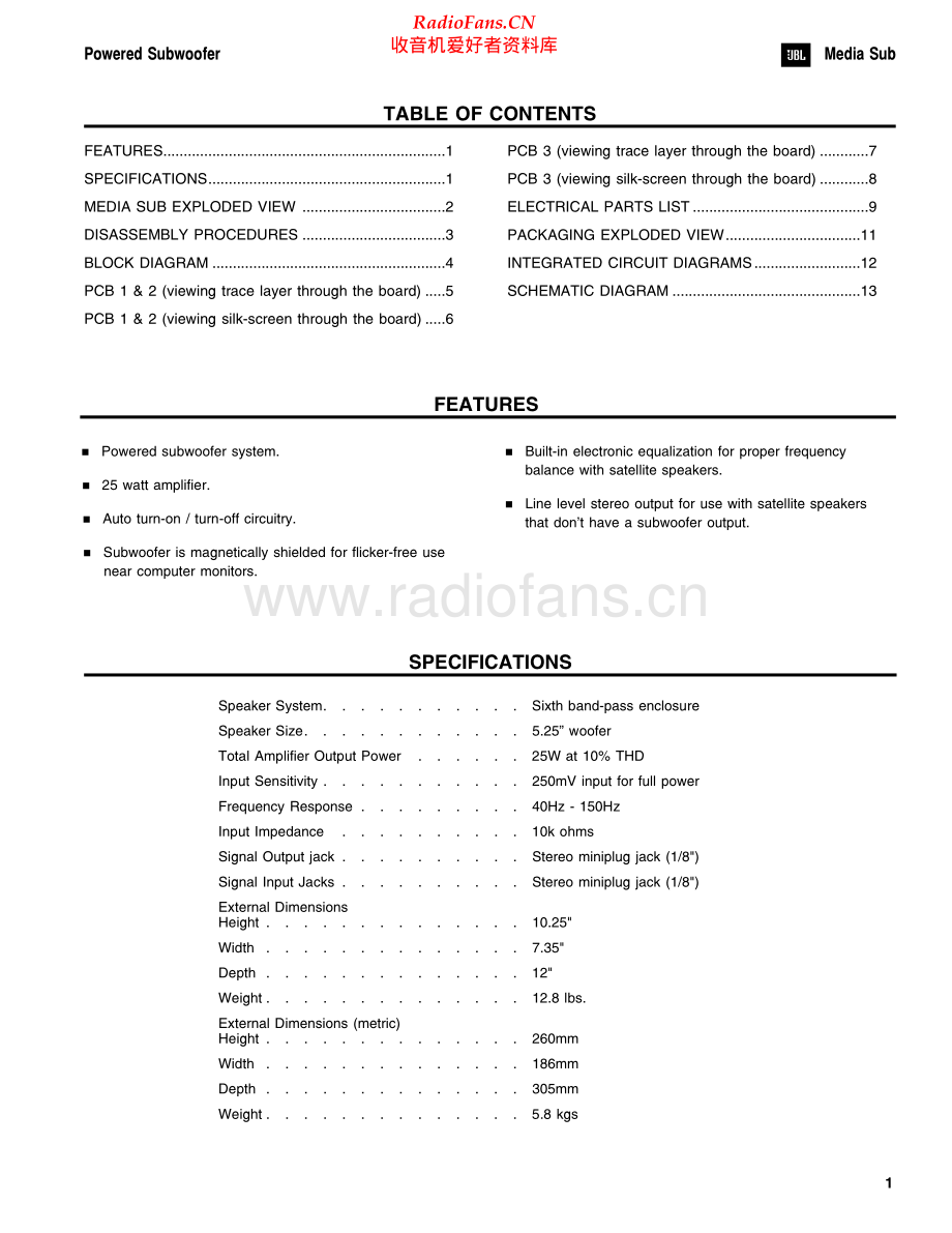 JBL-MediaSub-sub-sm 维修电路原理图.pdf_第2页