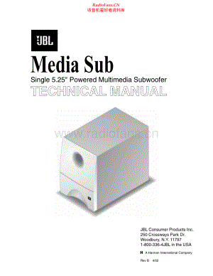 JBL-MediaSub-sub-sm 维修电路原理图.pdf