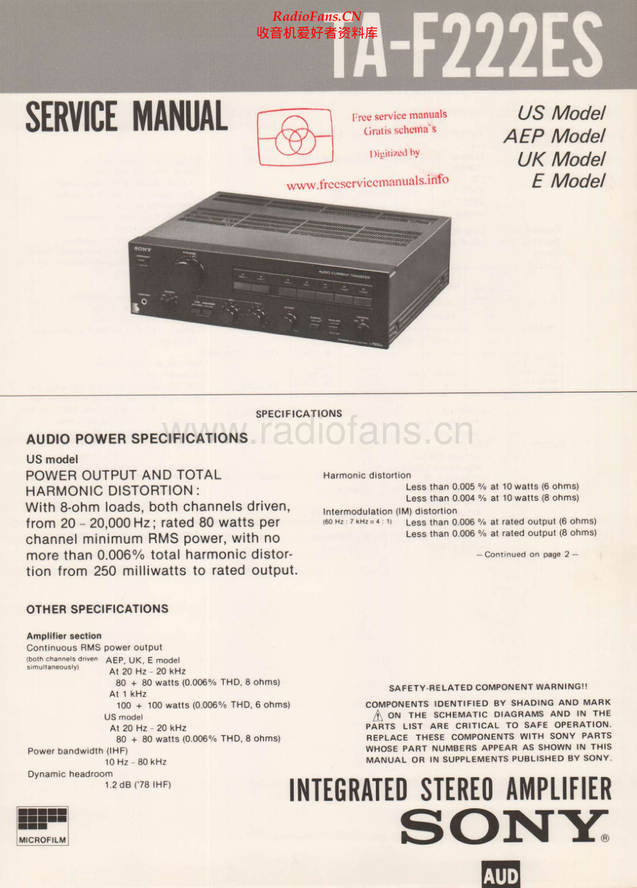 Sony-TAF222ES-int-sm 维修电路原理图.pdf_第1页