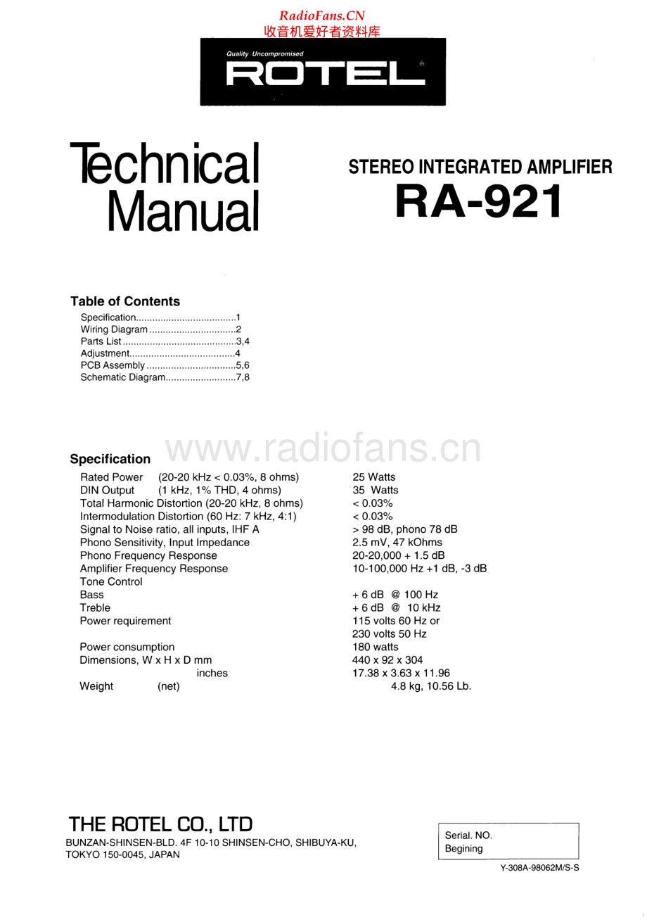 Rotel-RA921-int-sm 维修电路原理图.pdf_第1页