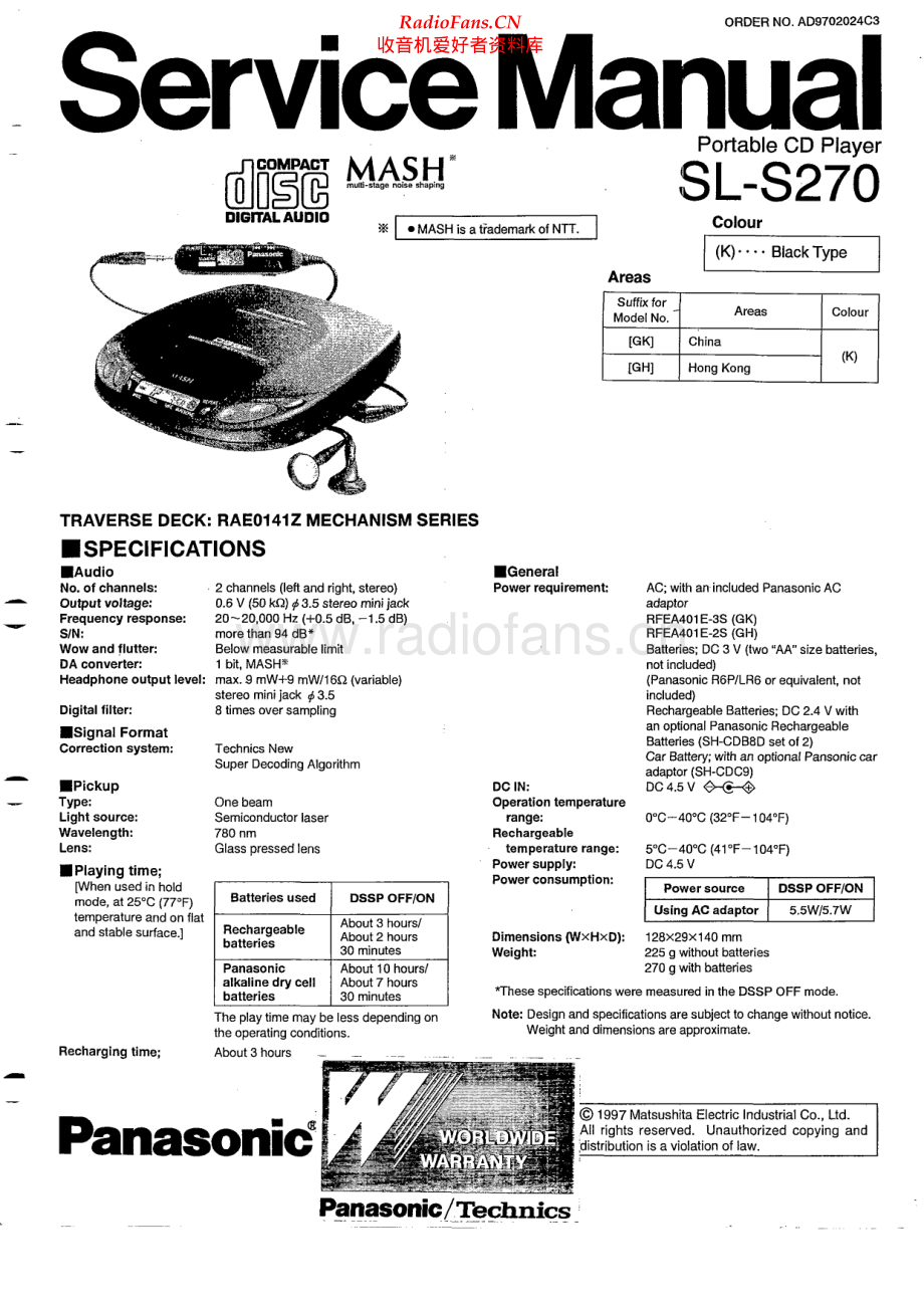 Technics-SLS270-dm-sm(1) 维修电路原理图.pdf_第1页