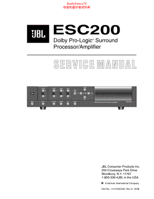 JBL-ESC200-pwr-sm 维修电路原理图.pdf
