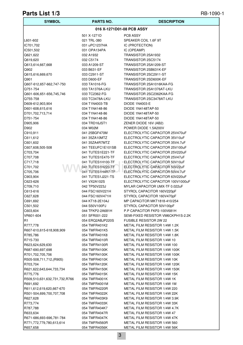 Rotel-RB1090_1-pwr-sm 维修电路原理图.pdf_第3页